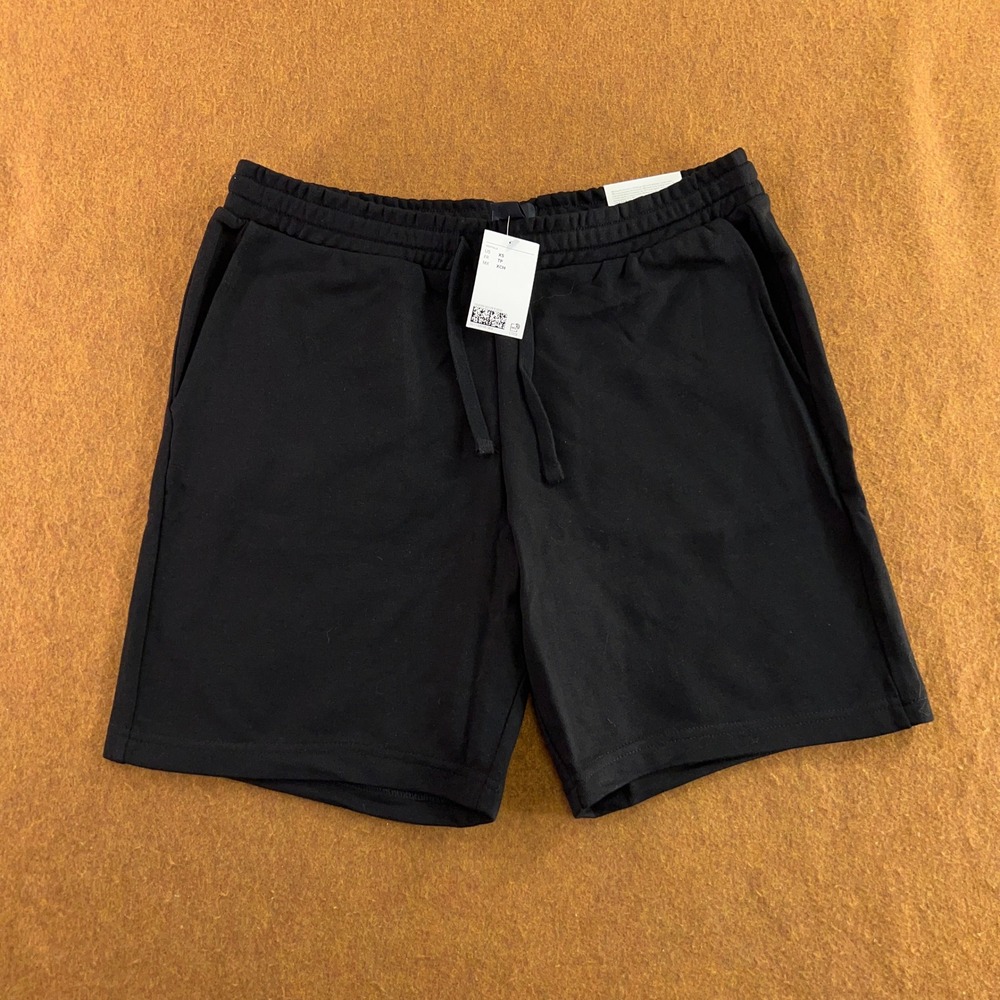 H&M Mens XS Black Regular Fit Mid Length Sweat Shorts NWT